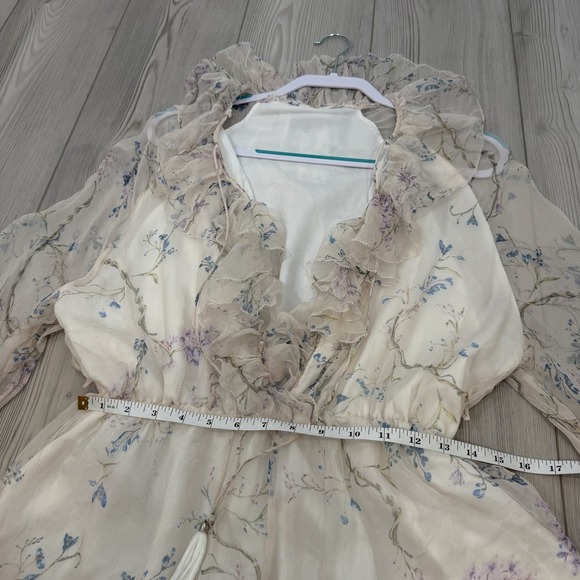 ZIMMERMANN Paradiso Ruffled Floral-print Silk Romper In Cream Floral - Picture 10 of 16